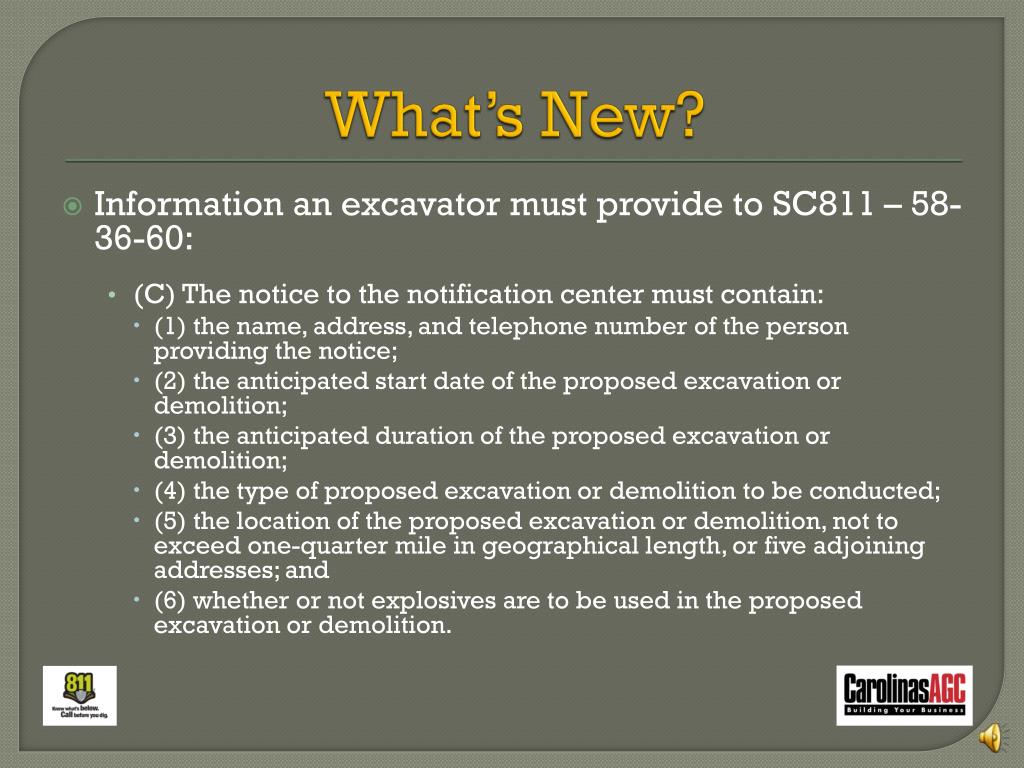 PPT South Carolina Underground Utility Safety & Damage Prevention Act PowerPoint Presentation