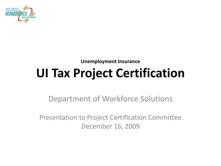 unemployment insurance ui tax project certification n.