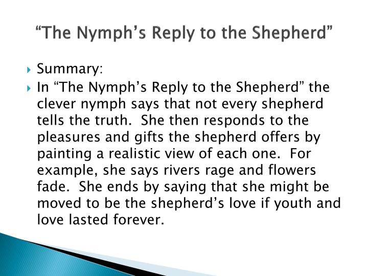 the nymphs reply to the shepherd poem the nymphs reply to the shepherd questions and answers
