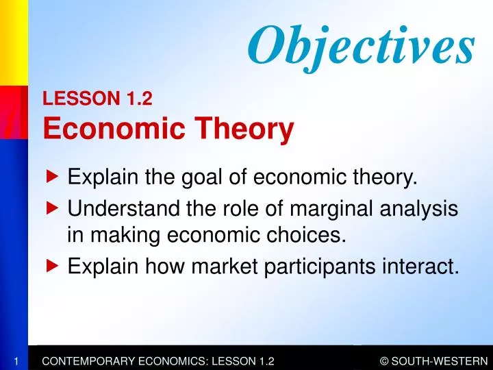 PPT LESSON 1.2 Economic Theory PowerPoint Presentation, free download