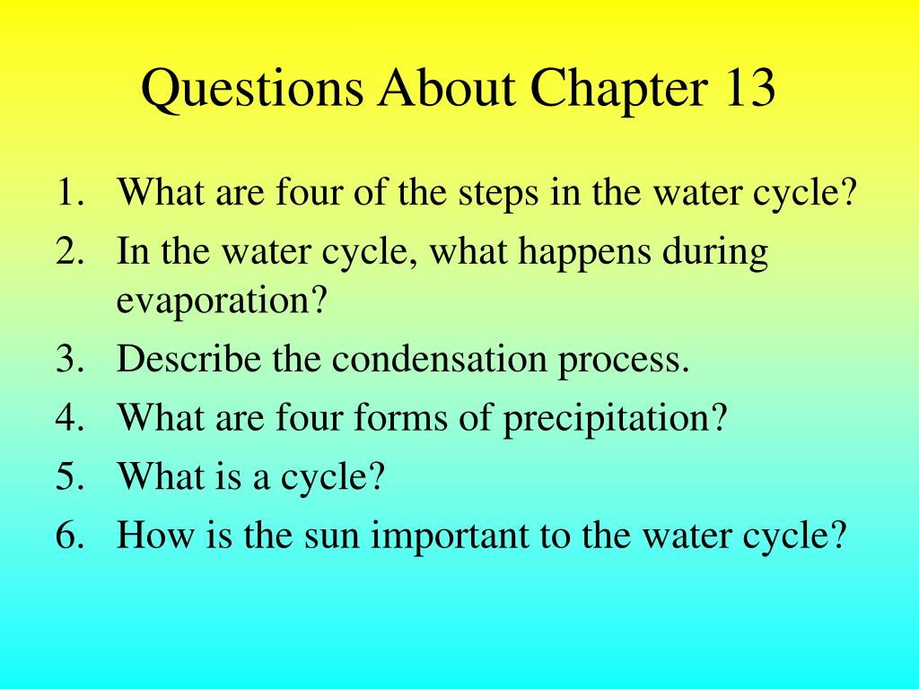 water cycle critical thinking questions
