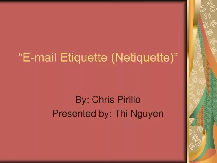 email etiquette and netiquette email etiquette and netiquette