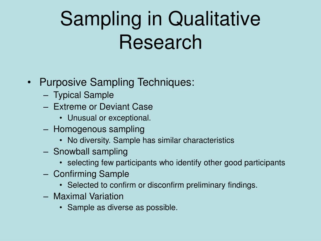 qualitative research using sampling