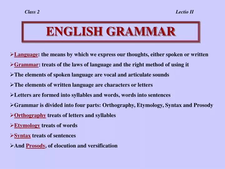 An example of the use of powerpoint in teaching an english grammar.