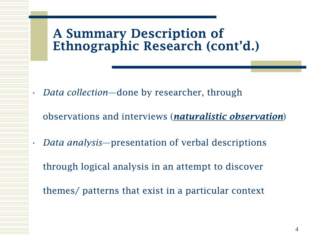 example of research topic in ethnography