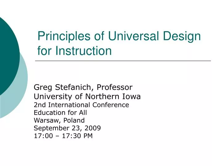 Ppt principles of universal design for instruction powerpoint