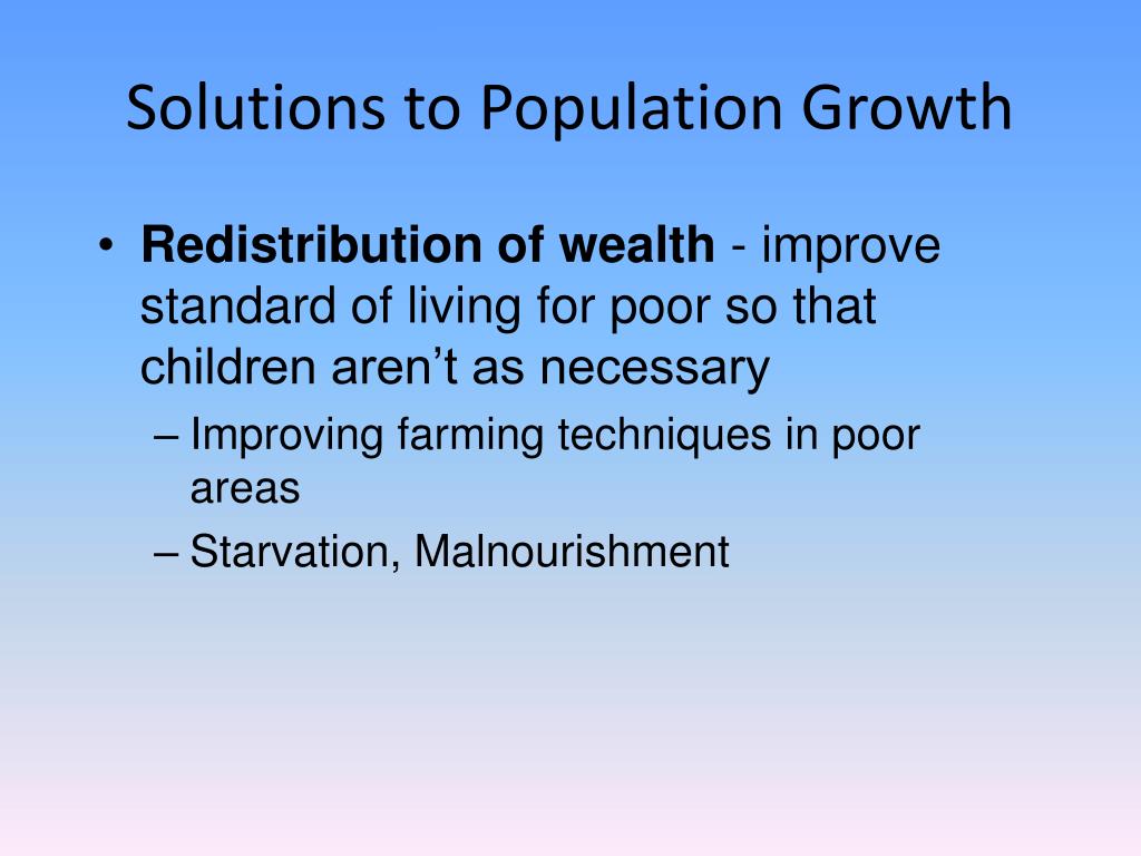 population growth problems solutions
