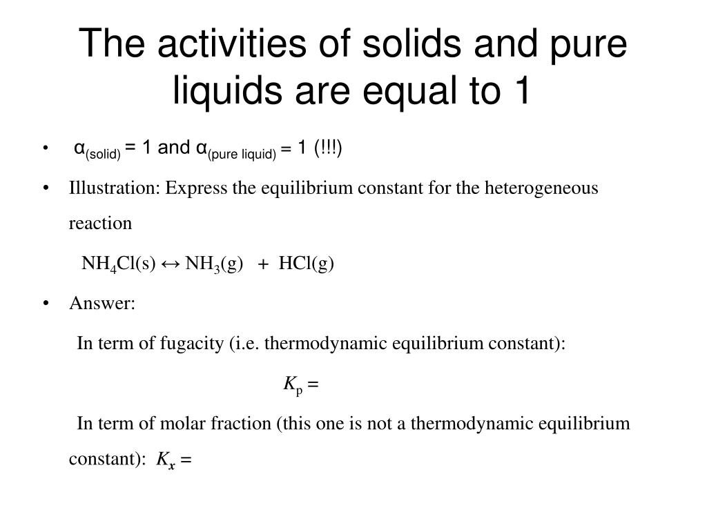 PPT Thermodynamic equilibrium constant K PowerPoint Presentation