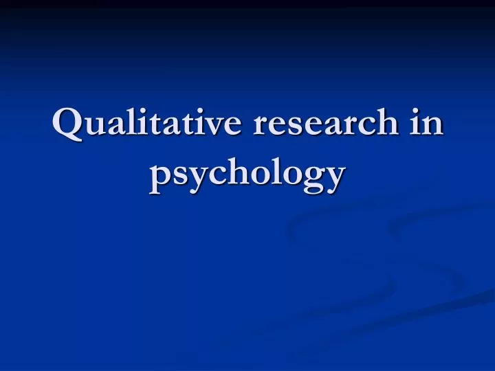 example title of qualitative research in psychology