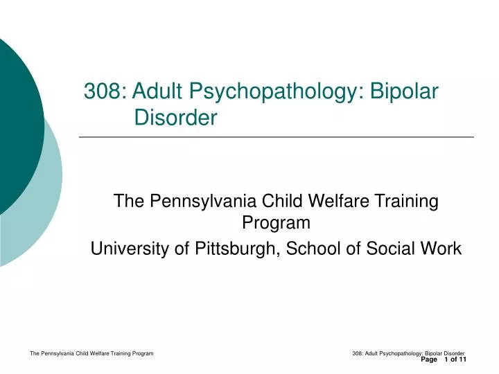 Ppt 308 Adult Psychopathology Bipolar Disorder Powerpoint