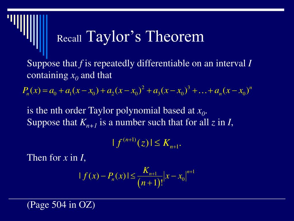 PPT - Taylor Series and Taylor's Theorem PowerPoint Presentation, free download - ID:1793961