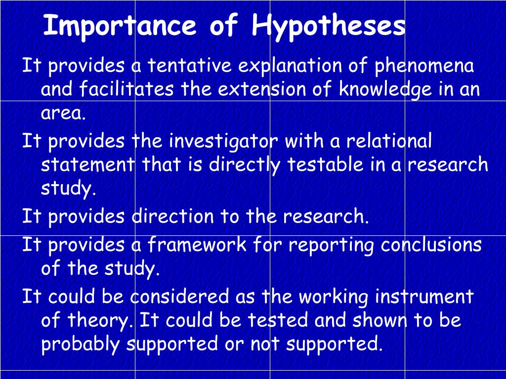 importance of hypothesis in educational research