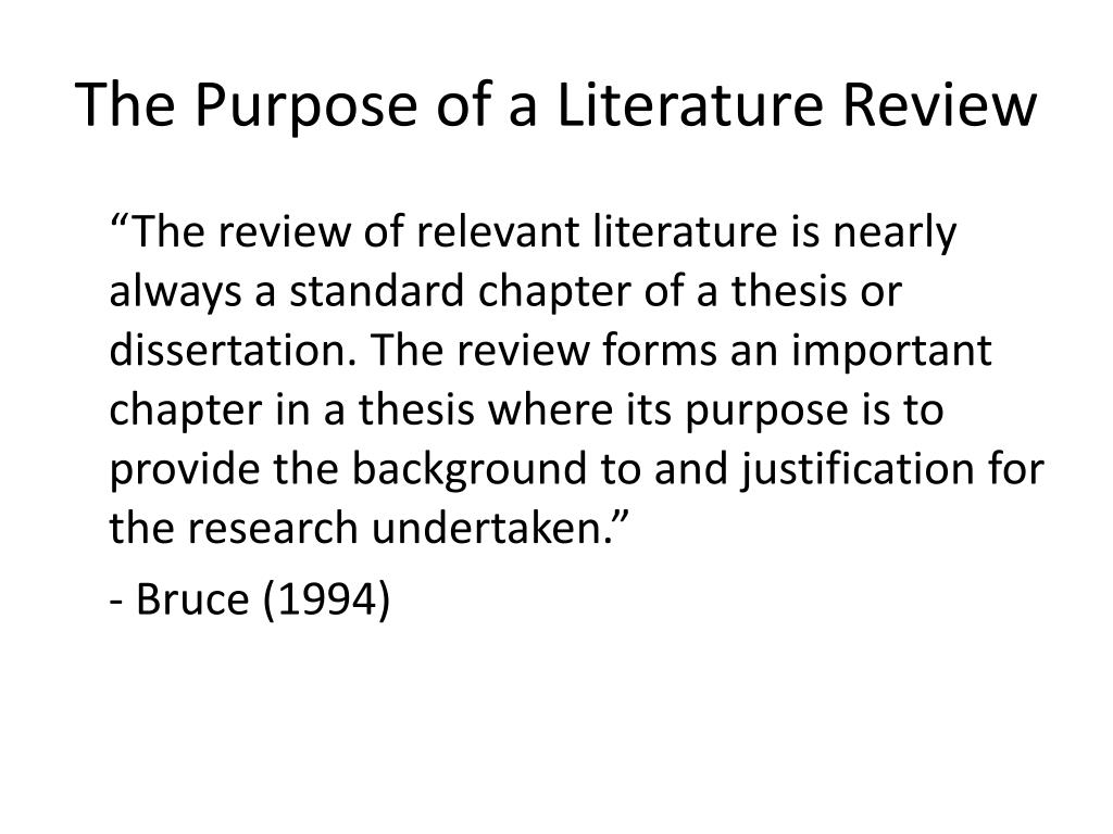 5 uses of literature review