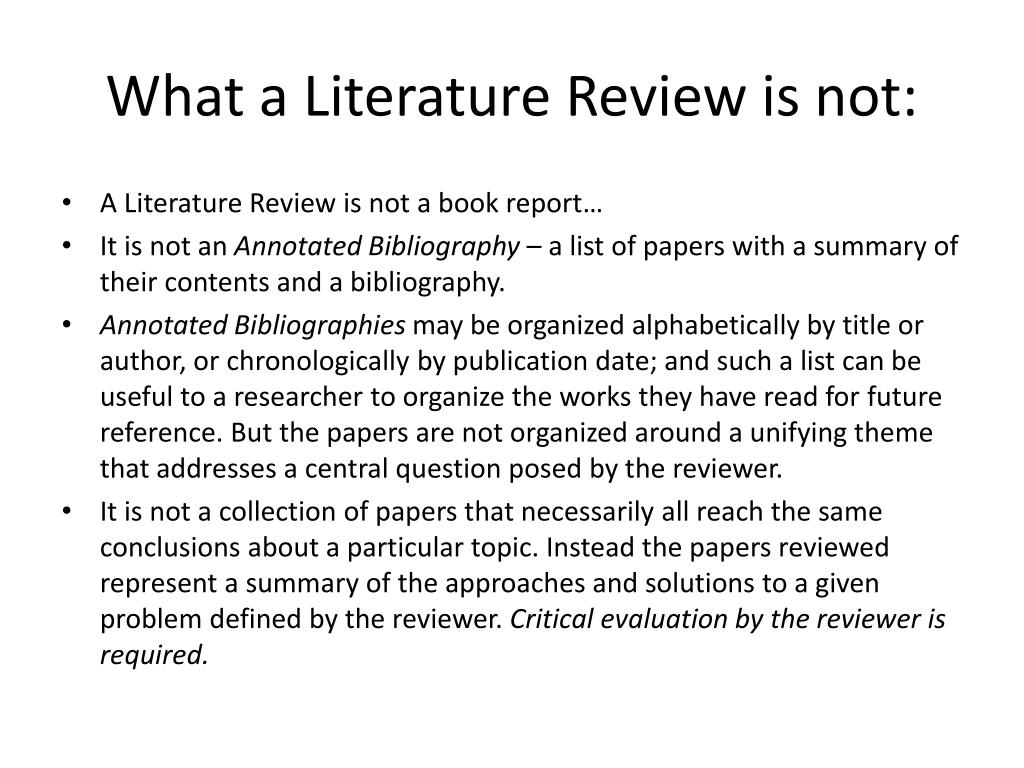 literature review is not