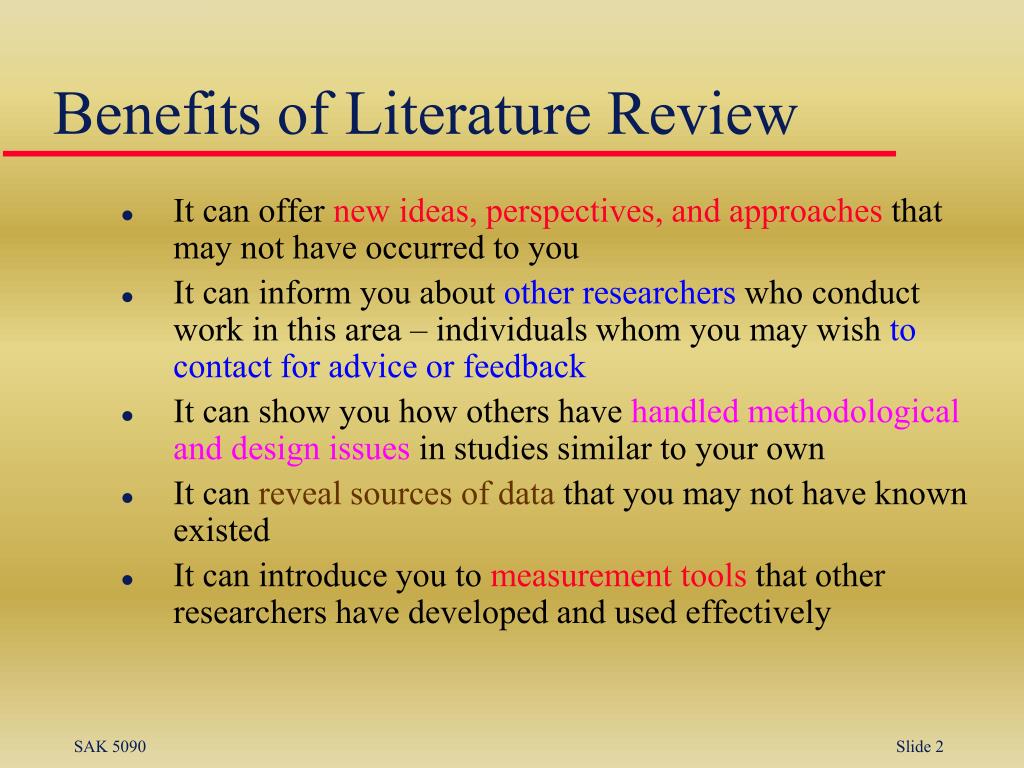 explain the key benefits of literature review in research