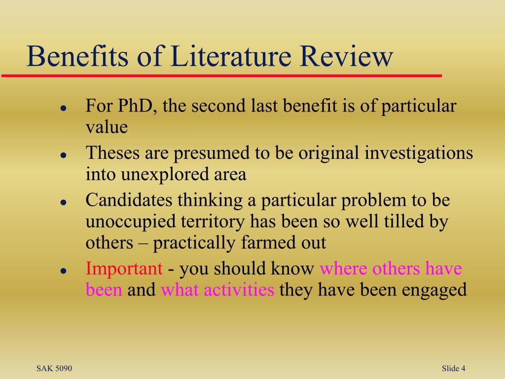 benefits of a literature review