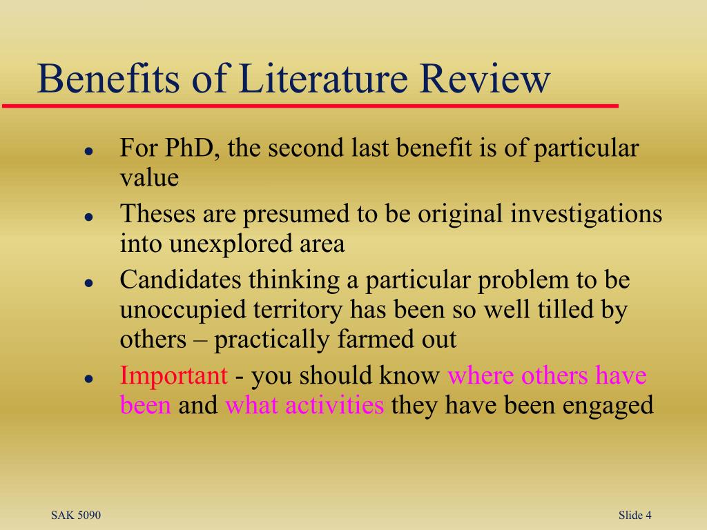 the benefits of literature review