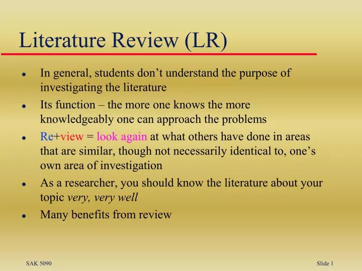 example of literature review ppt