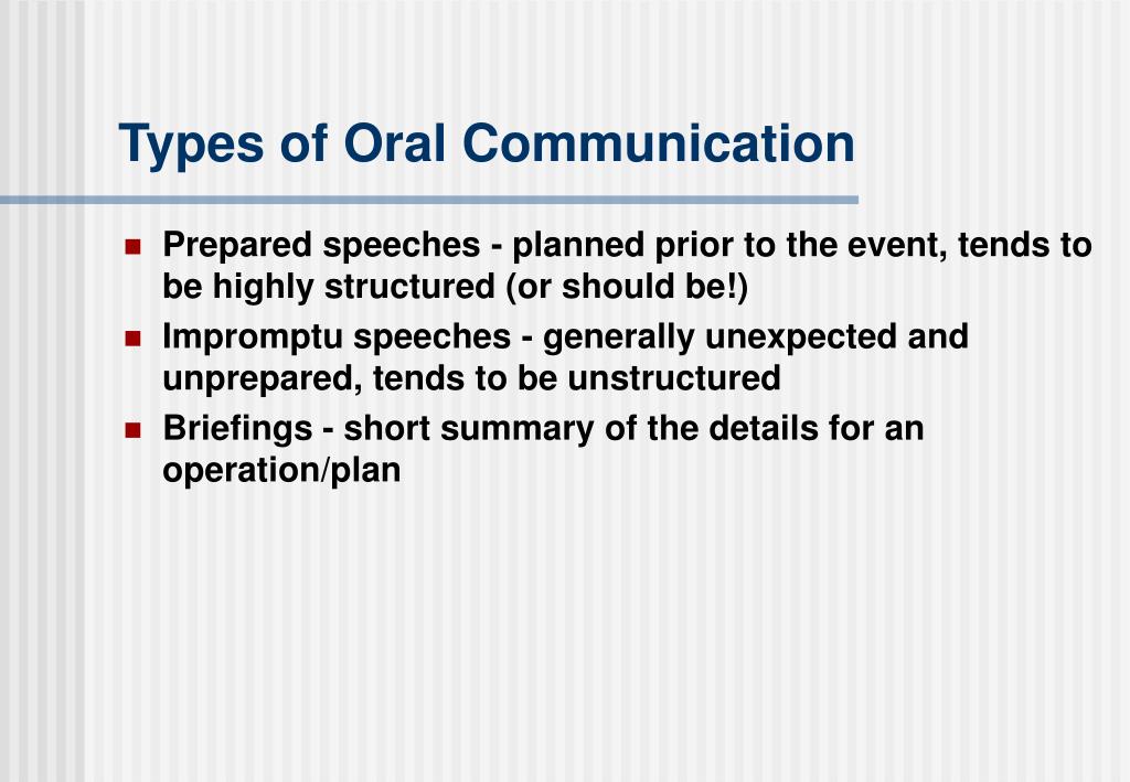 oral communication type of speech