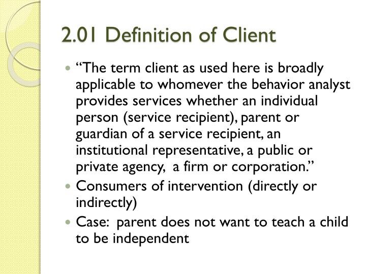 representation of client definition