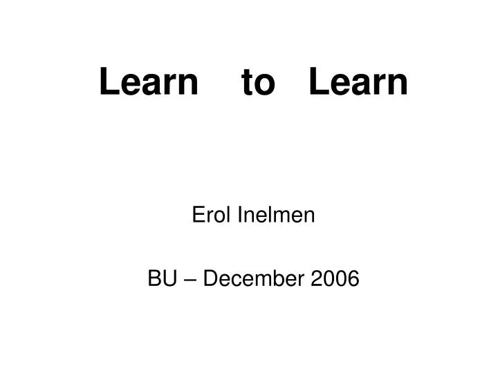 learn to learn n.