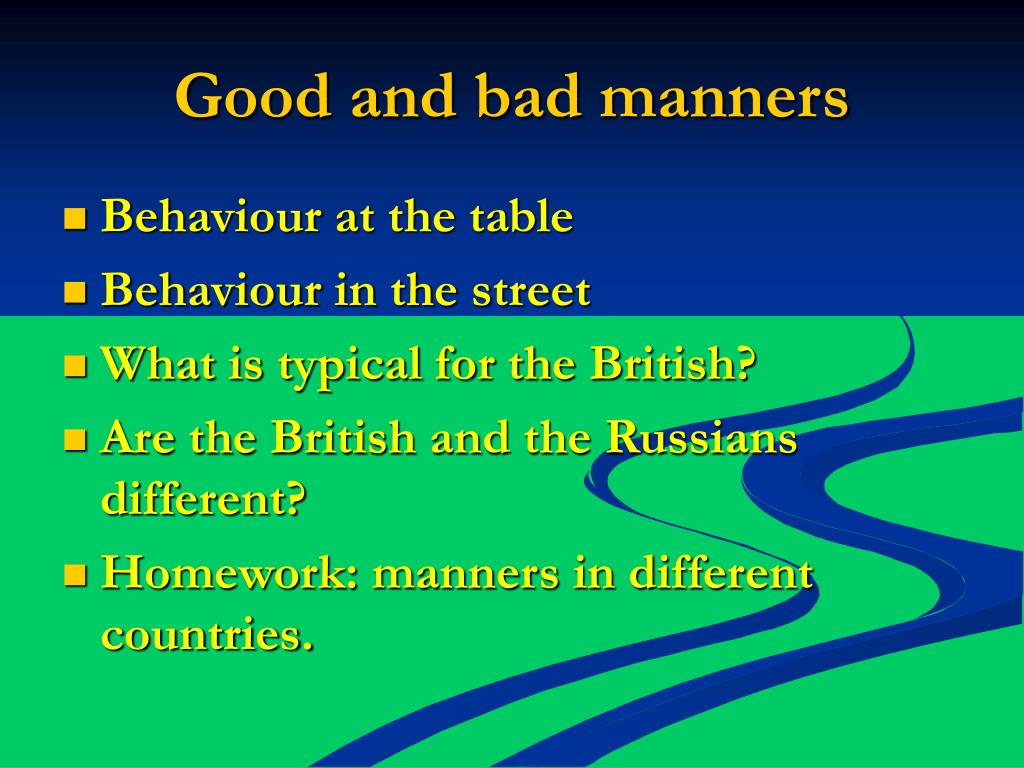 good and bad manners presentation