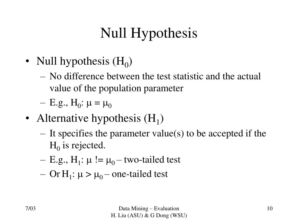 null hypothesis in research slideshare