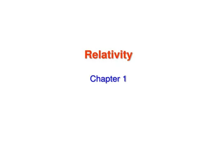relativity chapter 1 n.