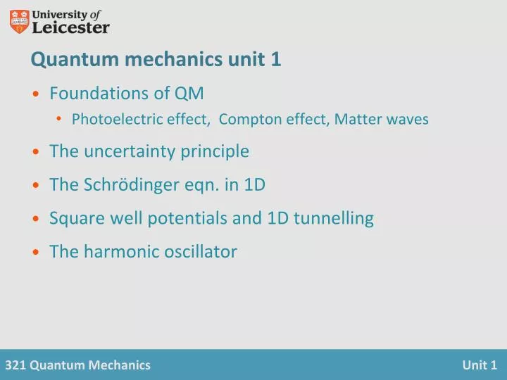 quantum mechanics unit 1 n.
