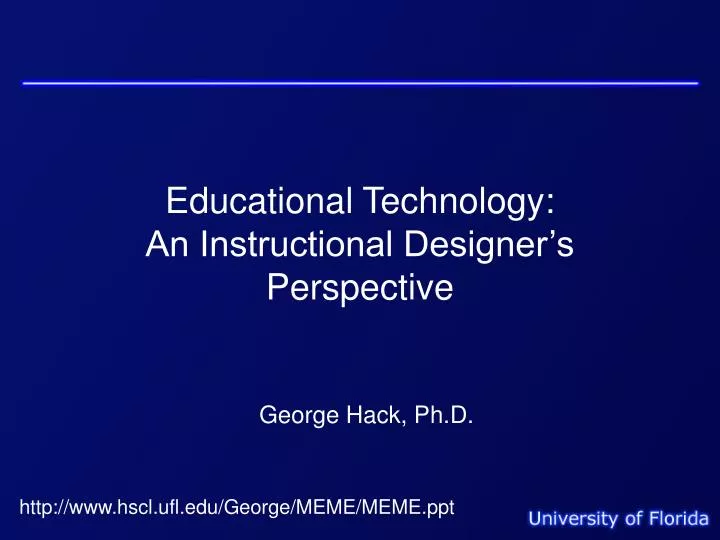 educational technology an instructional designer s perspective n.