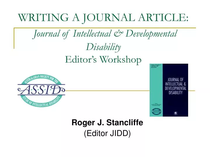 writing a journal article journal of intellectual developmental disability editor s workshop n.