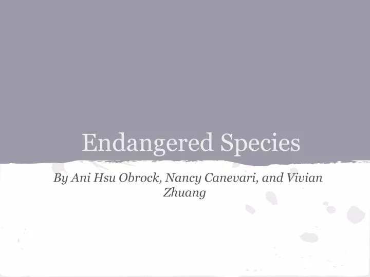 endangered species n.