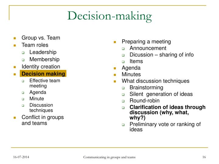leadership in teams and decision groups