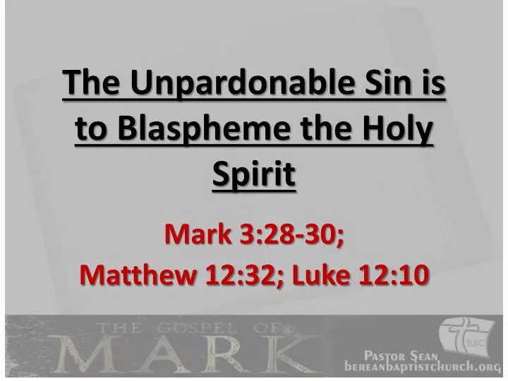 the search for undpardonable sin Lesson 24 - holy spirit and unpardonable sin a pastor was approached by a young man who nervously asked, “may i talk with you privately” the pastor learned that this young man feared he had committed the unpardonable sin. the search for undpardonable sin Lesson 24 - holy spirit and unpardonable sin a pastor was approached by a young man who nervously asked, “may i talk with you privately” the pastor learned that this young man feared he had committed the unpardonable sin.