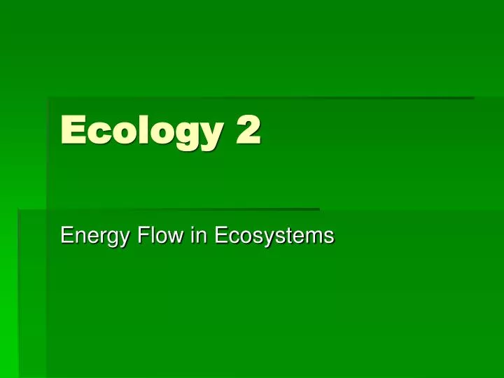 ecology 2 n.