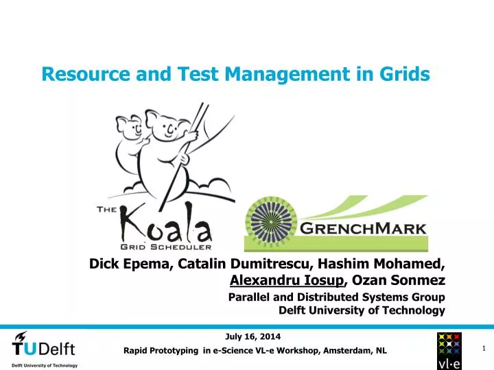 resource and test management in grids n.
