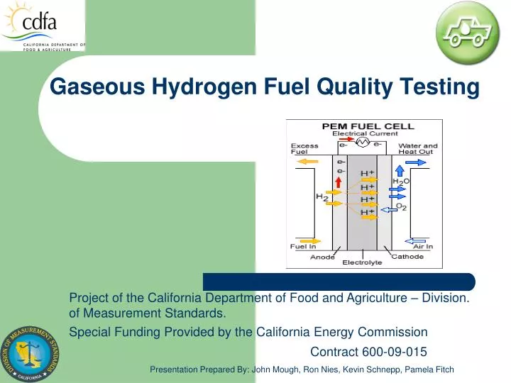 PPT Gaseous Hydrogen Fuel Quality Testing PowerPoint Presentation