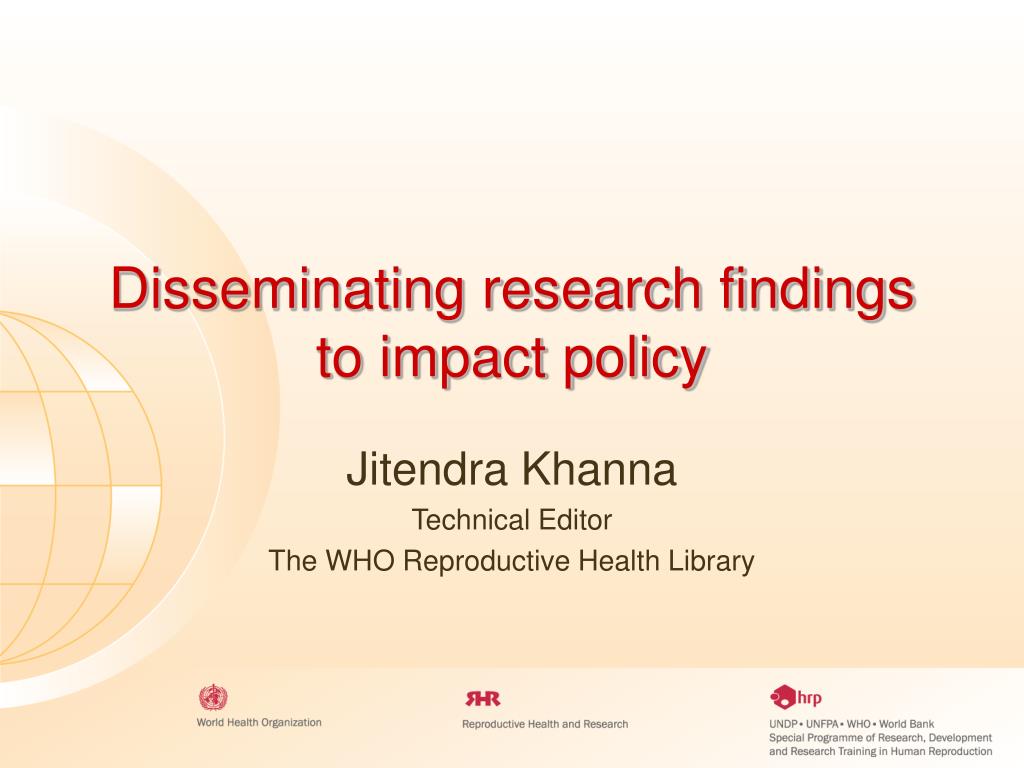 dissemination of research findings ppt