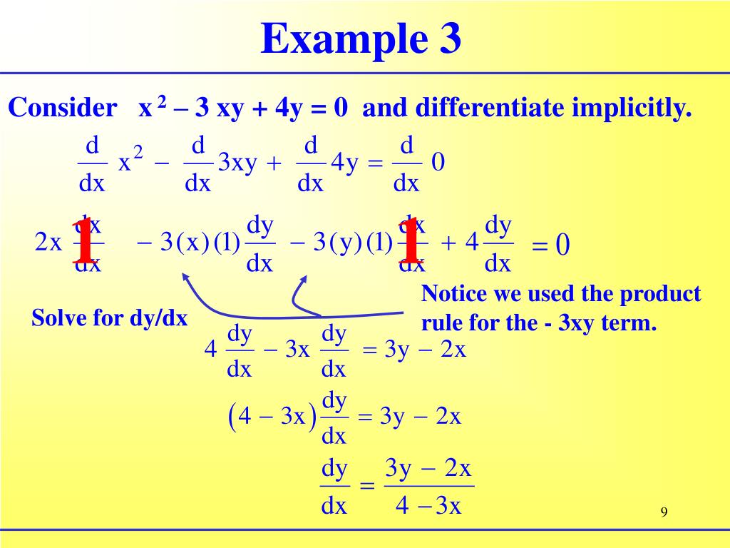 Ppt §31 Implicit Differentiation Powerpoint Presentation Free