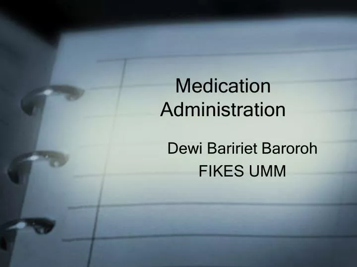 medication administration n.