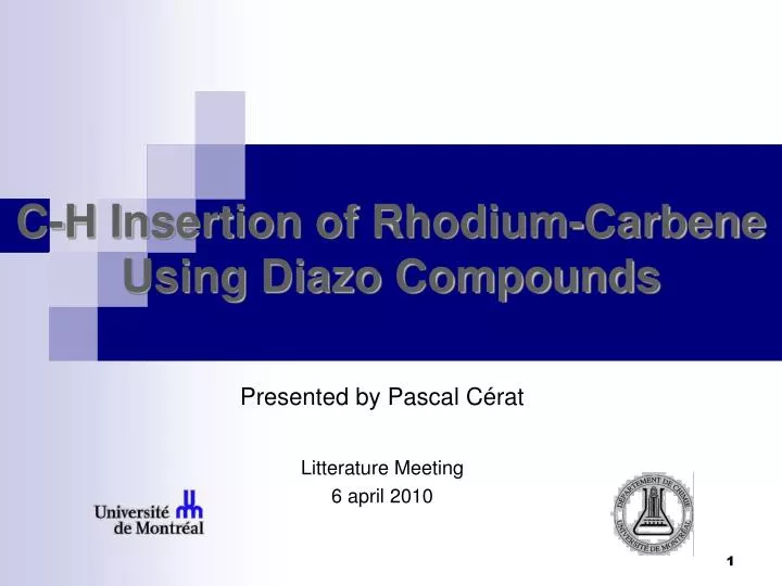 c h insertion of rhodium carbene using diazo compounds n.