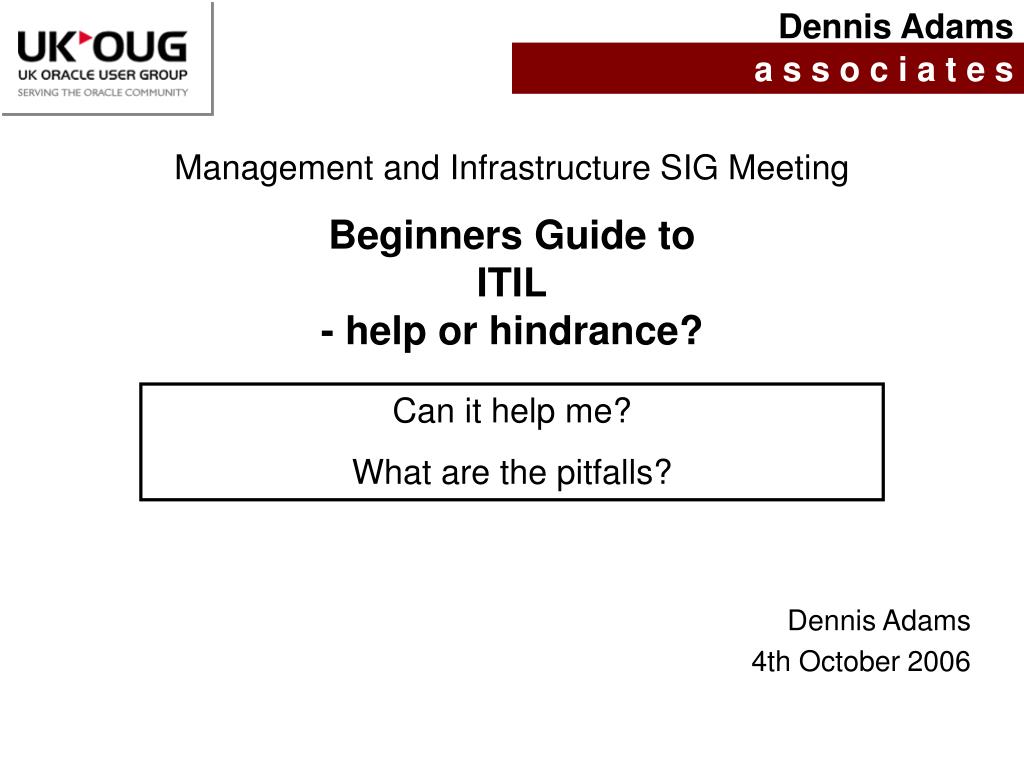 beginners guide to itil help or hindrance n.