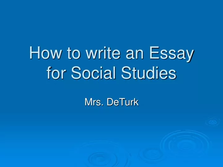 how to write an essay for social sciences