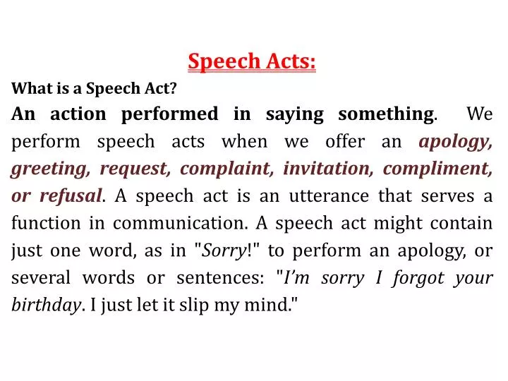 speech act meaning and examples