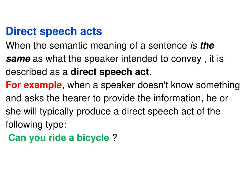 speech act meaning and examples