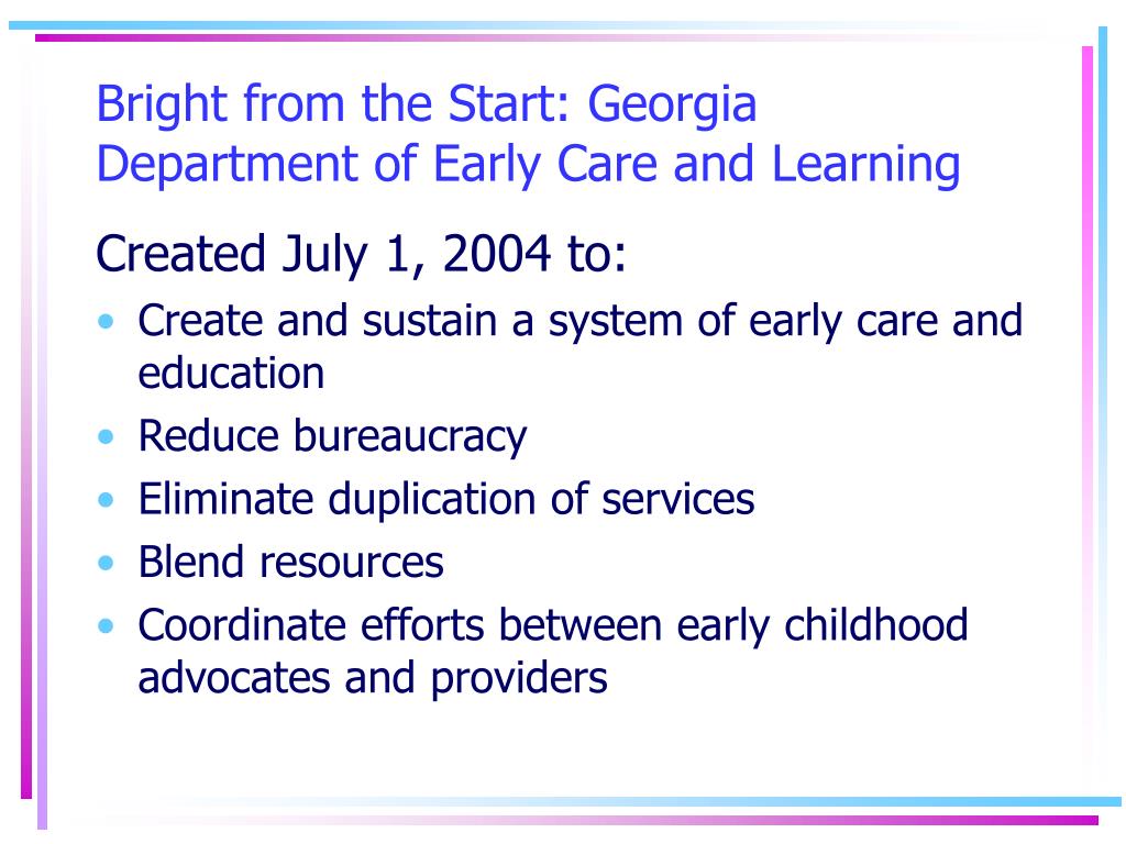 Georgia department of early care program