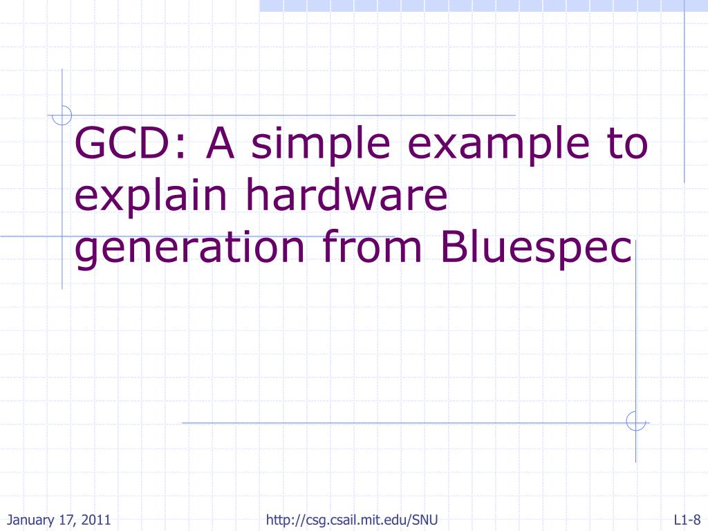 PPT - Introduction to Bluespec: A new methodology for designing ...