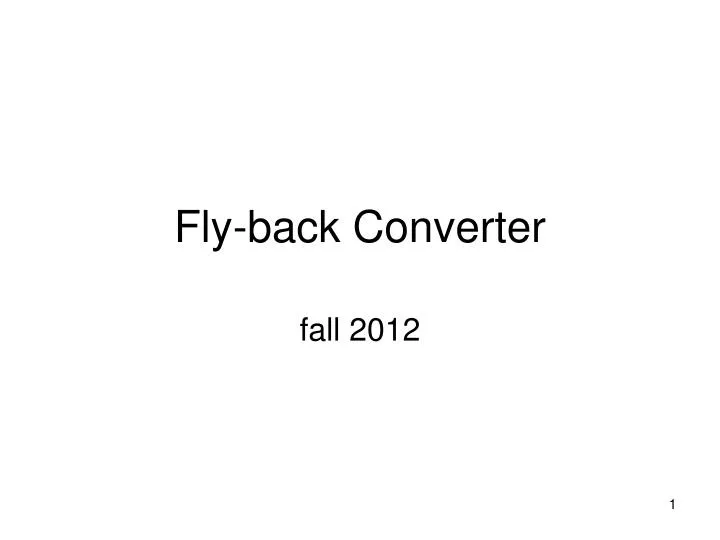 fly back converter n.