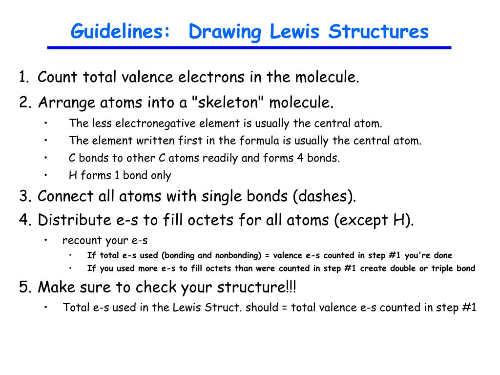 PPT - Guidelines: Drawing Lewis Structures PowerPoint Presentation