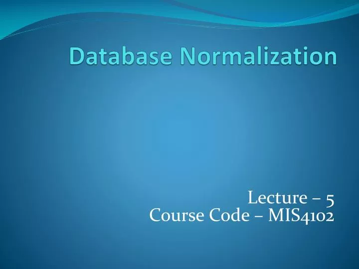 Database Normalization Sqlrelease